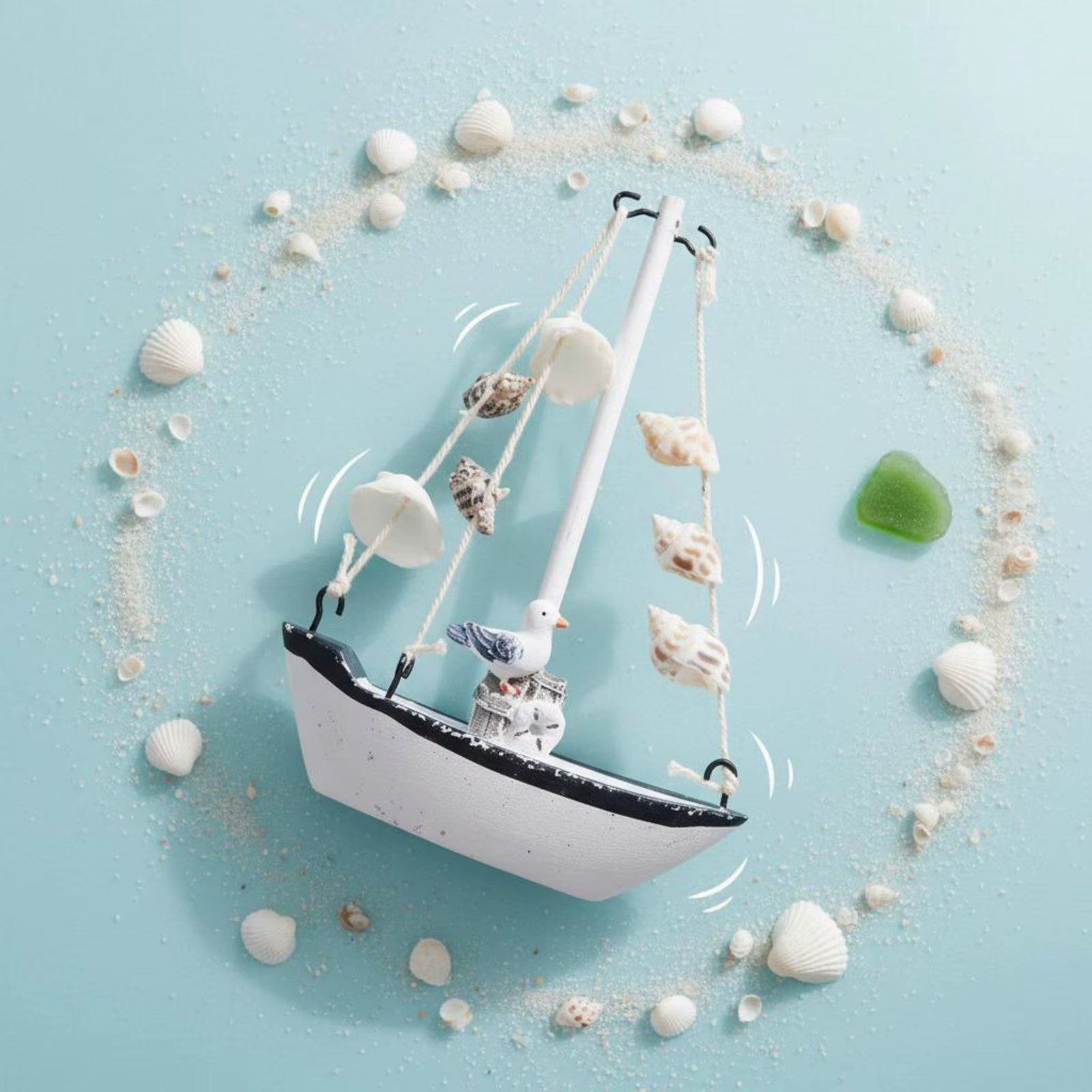 Modelo velero madera acabado agrietado decoración náutica rústica - imagen 4