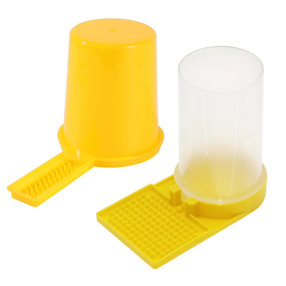 Bebedero de abeja de plástico amarillo