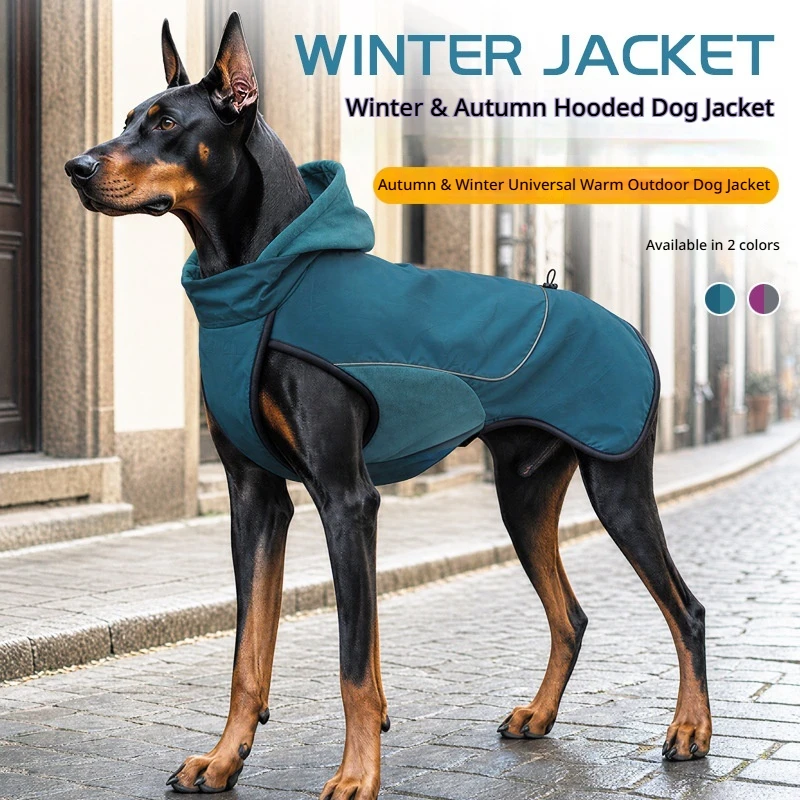 Abrigo Invierno para Perro con Capucha – Chaqueta Cortavientos Reflectante - imagen 4