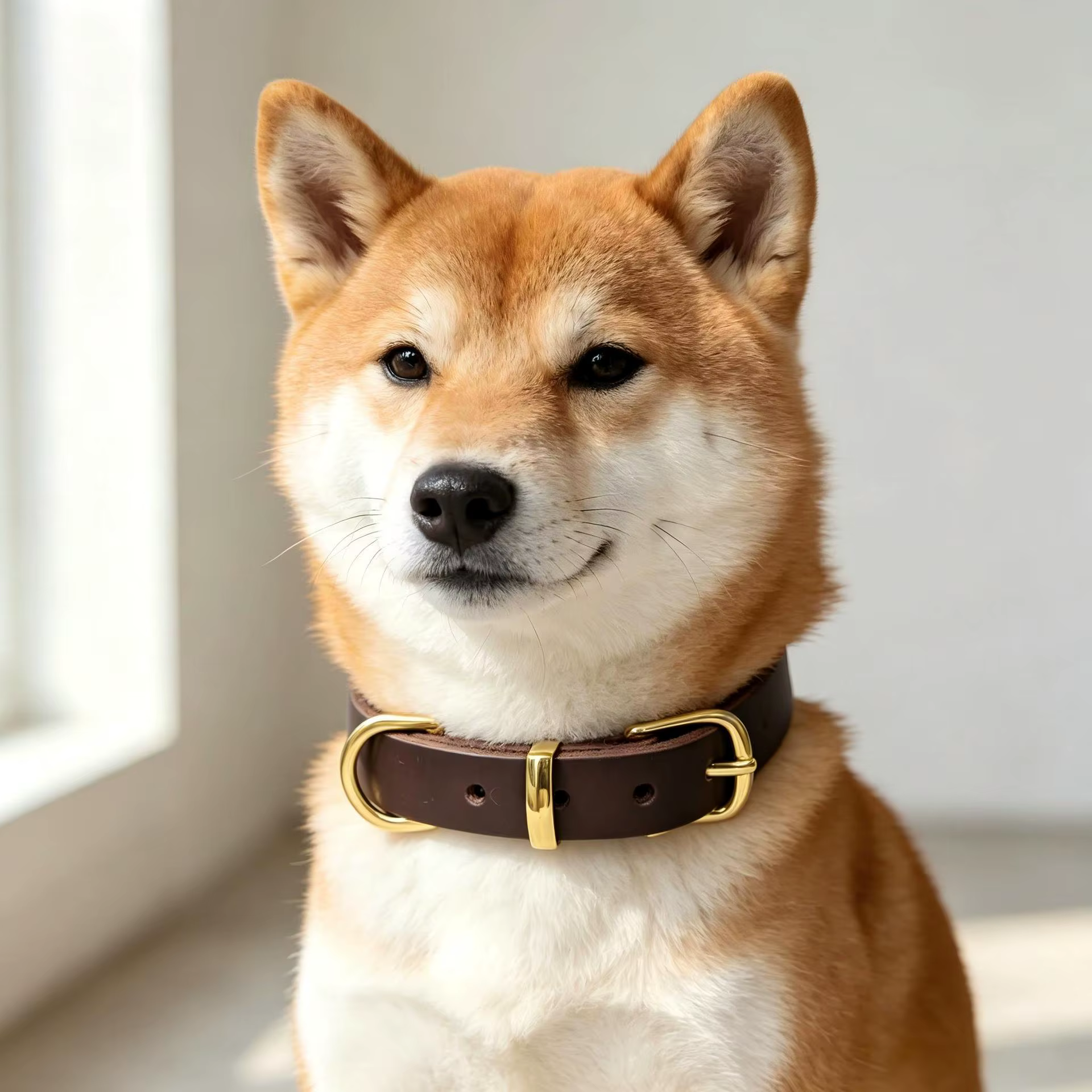 Collar de cuero clásico ajustable para perros pequeños y grandes - imagen 3