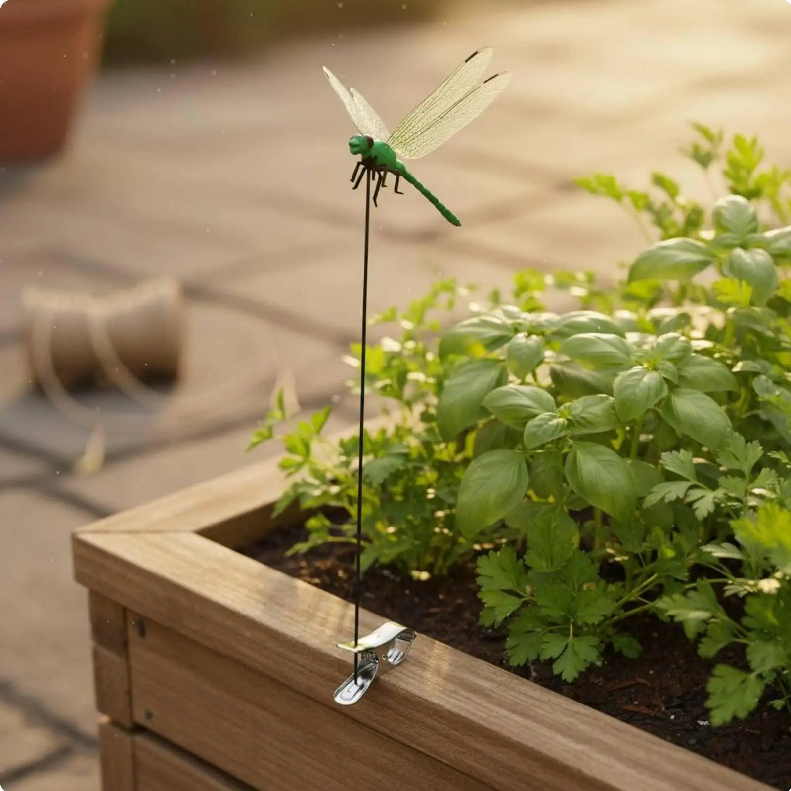 Libélula decorativa 3D para jardín con clip, adorno colorido - imagen 2