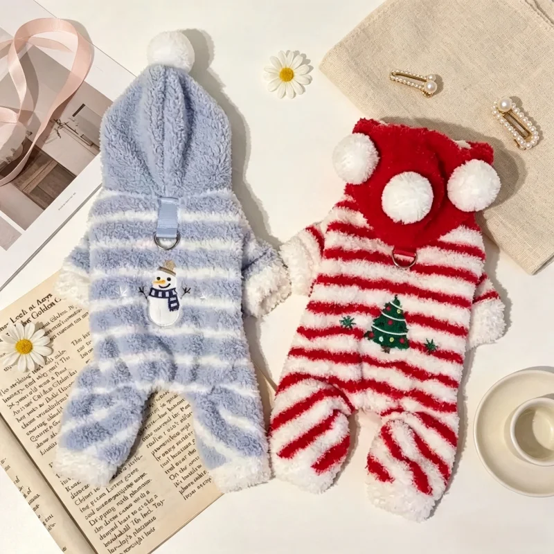 Mono con capucha de felpa para perros y gatos – Invierno - imagen 5