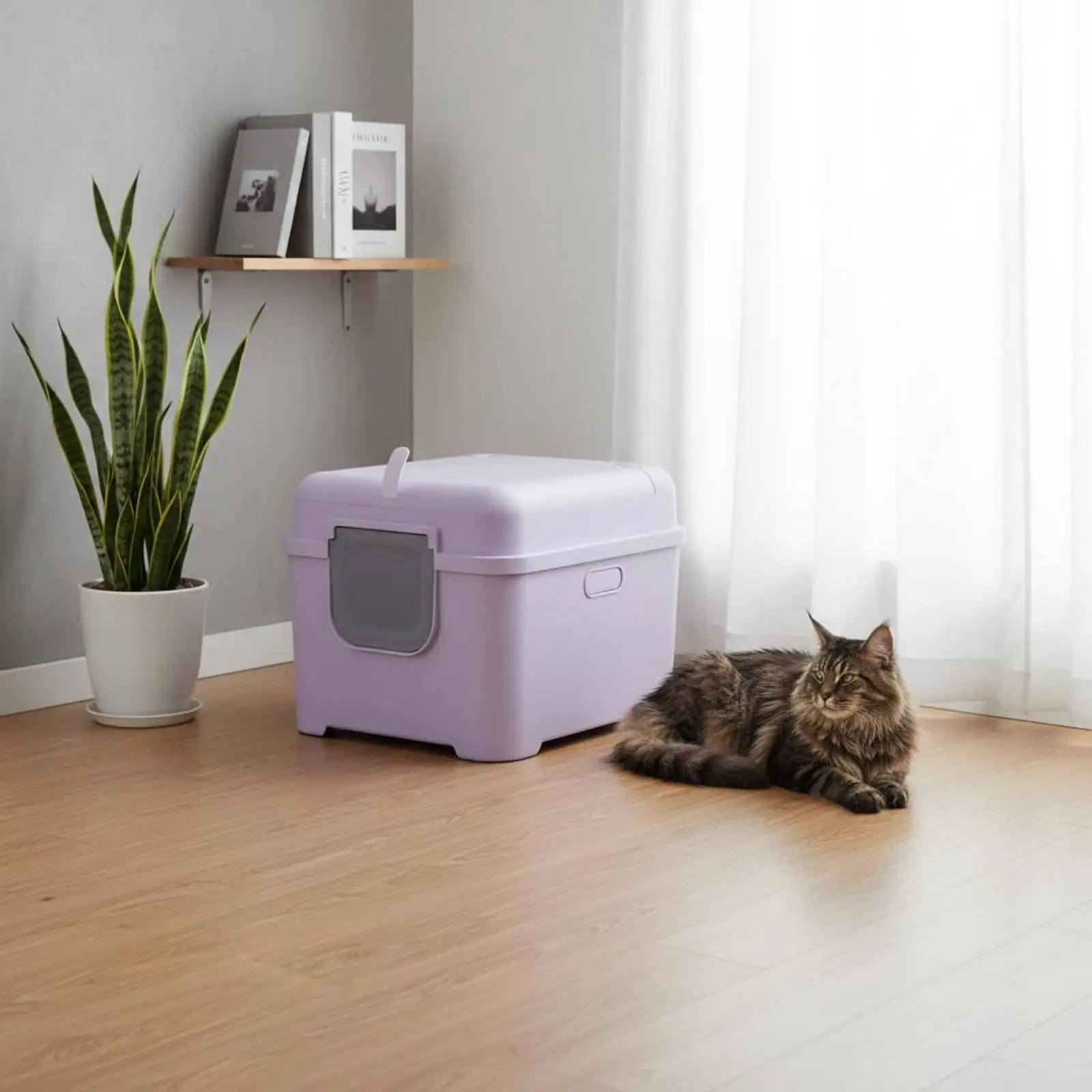 Arenero Cerrado para Gatos Grandes a Prueba de Olores – Uso Interior - imagen 2