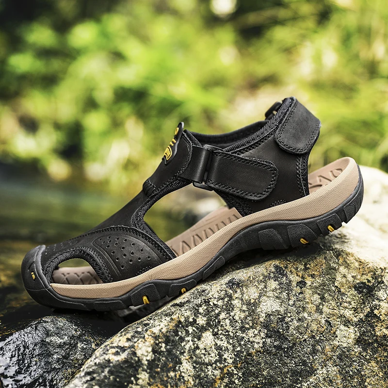 Sandalias de verano para hombre HOZNANSHI en cuero