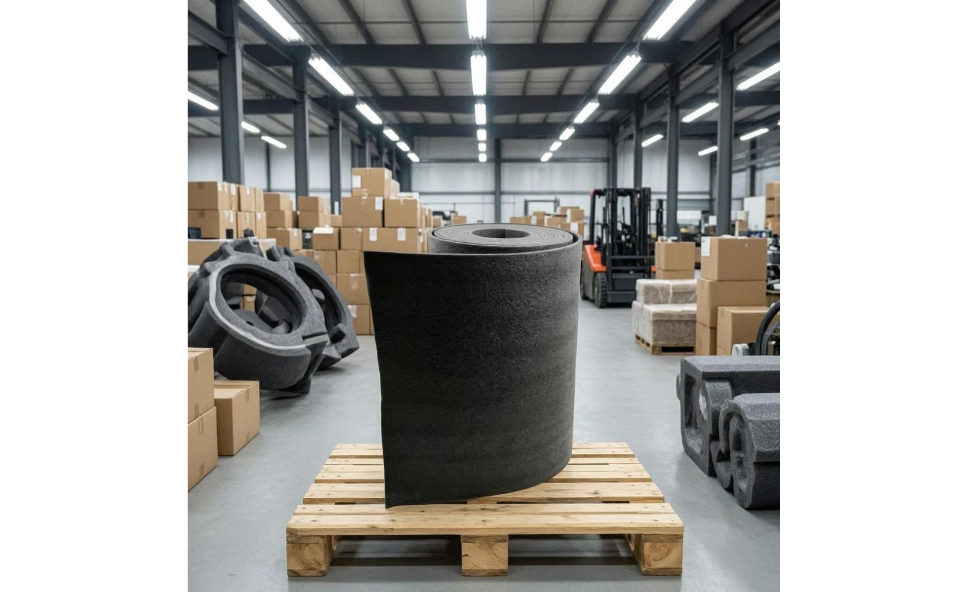 Material de embalaje negro en rollo