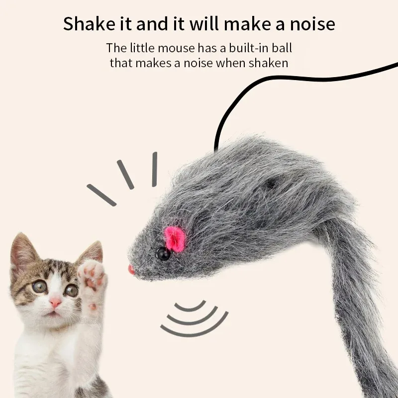Ratón elástico colgante para gatos – Juguete y rascador - imagen 2