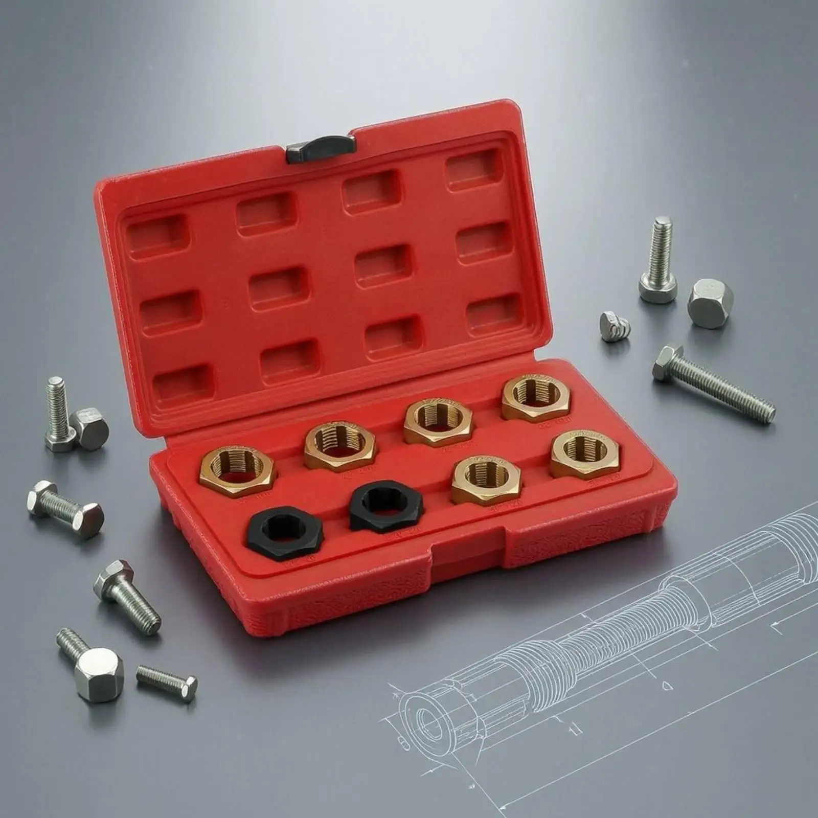 Kit Reparación Roscas con Dados Hexagonales – Herramientas Auto - imagen 4