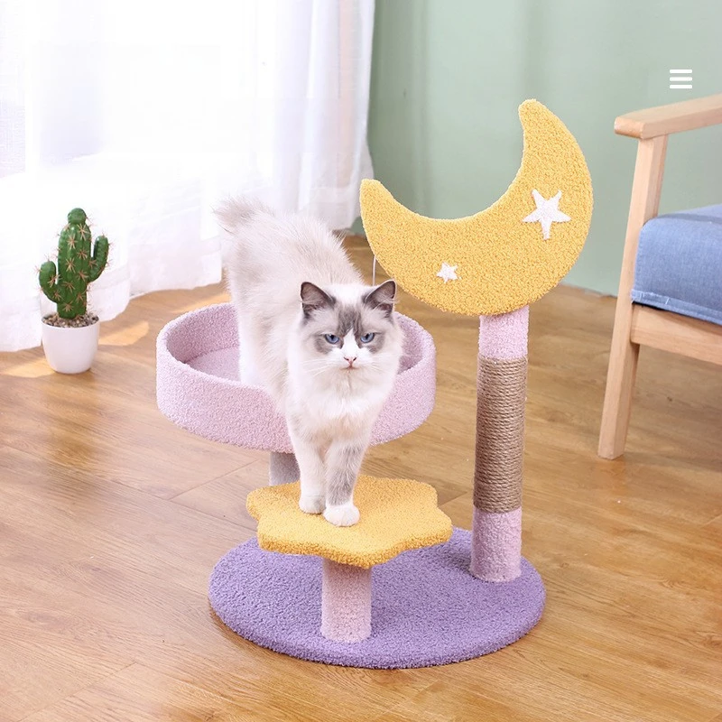 Rascador para gatos de sisal con cama y plataforma 3 niveles - imagen 4
