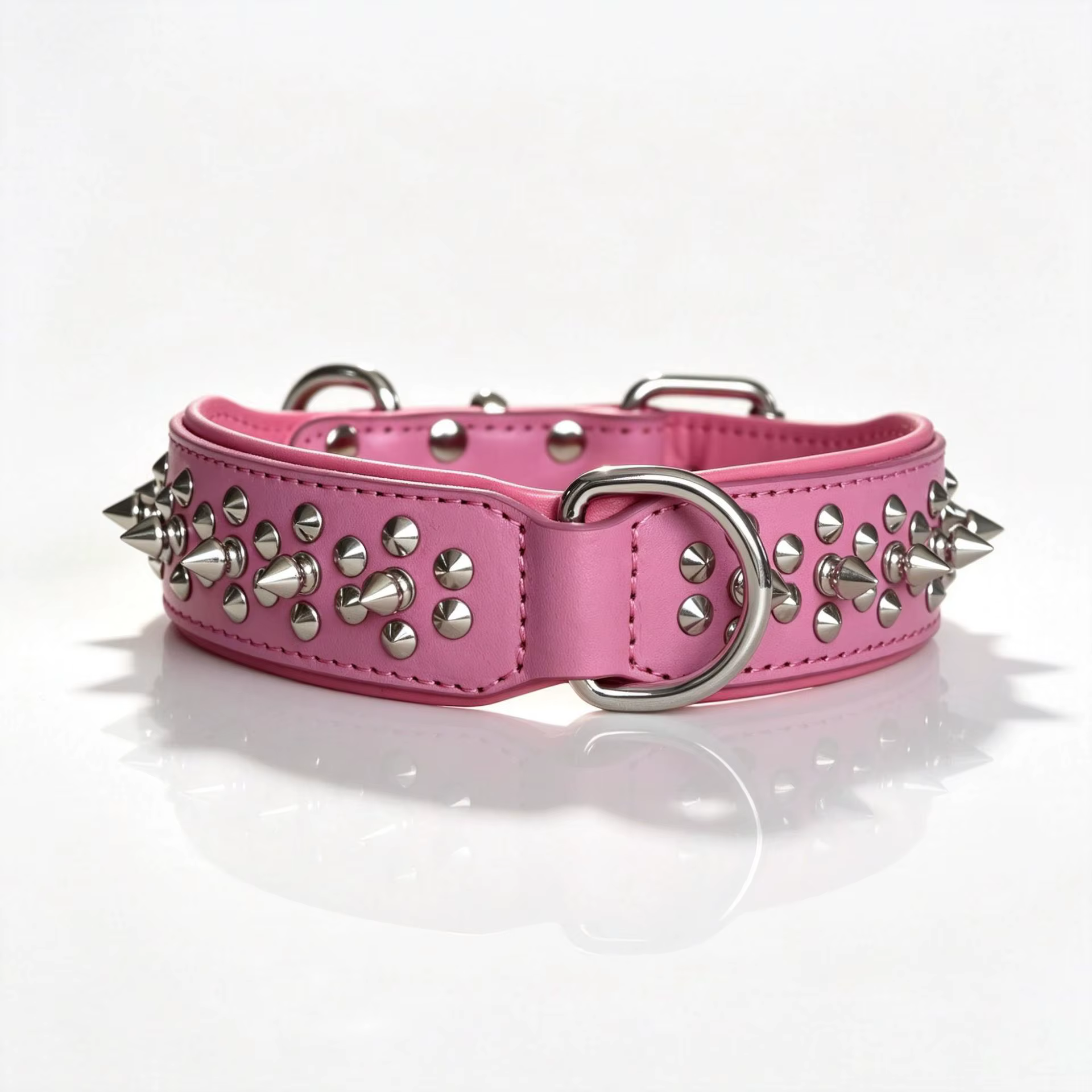 Collar de cuero anti-mordida para Pitbull y Bulldog - imagen 2