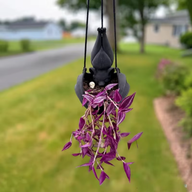 Maceta Colgante Metal Murciélago – Maceta Decorativa Jardín y Balcón - imagen 2