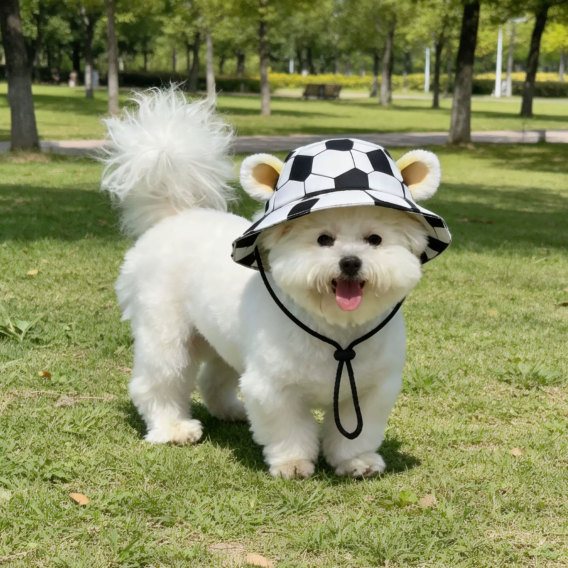Gorro de protección solar para perros pequeños con sombrero decorativo - imagen 5