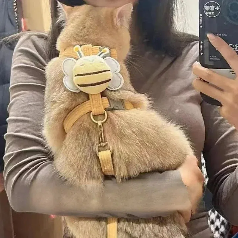 Conjunto arnés y correa ajustable con diseño abeja para gato y perro - imagen 2