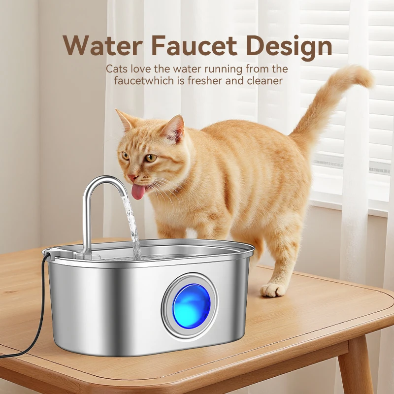 Bebedero Automático para Gatos y Perros de Acero Inoxidable - imagen 5
