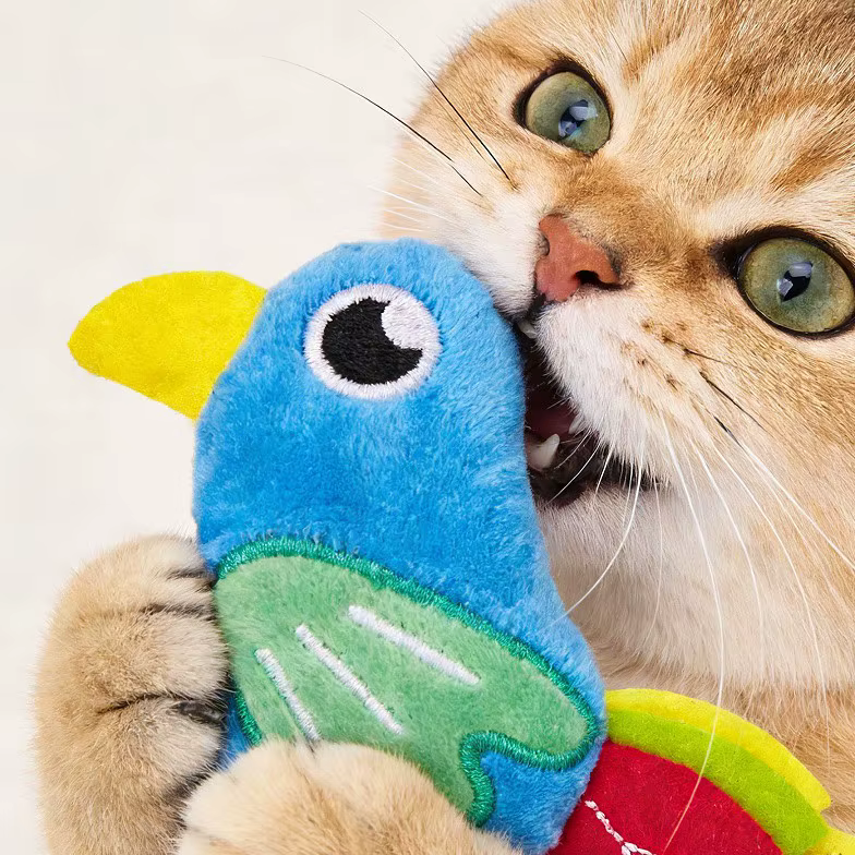Juguete interactivo de peluche con forma de pájaro para gatos - imagen 5