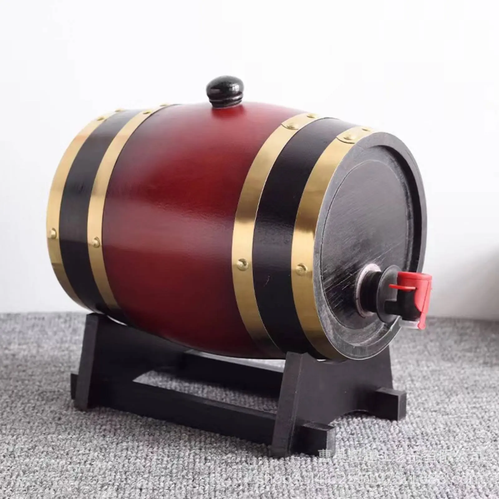 Barril de roble vintage para gatos y perros, soporte madera - imagen 3
