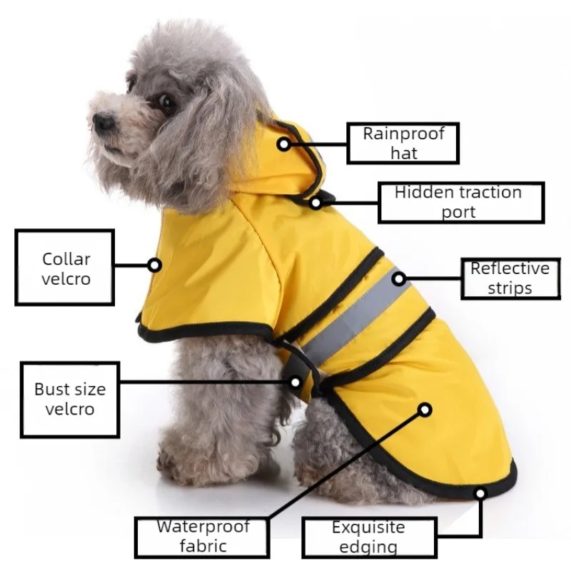 Chaqueta Impermeable para Perros con Capucha – Para Lluvia