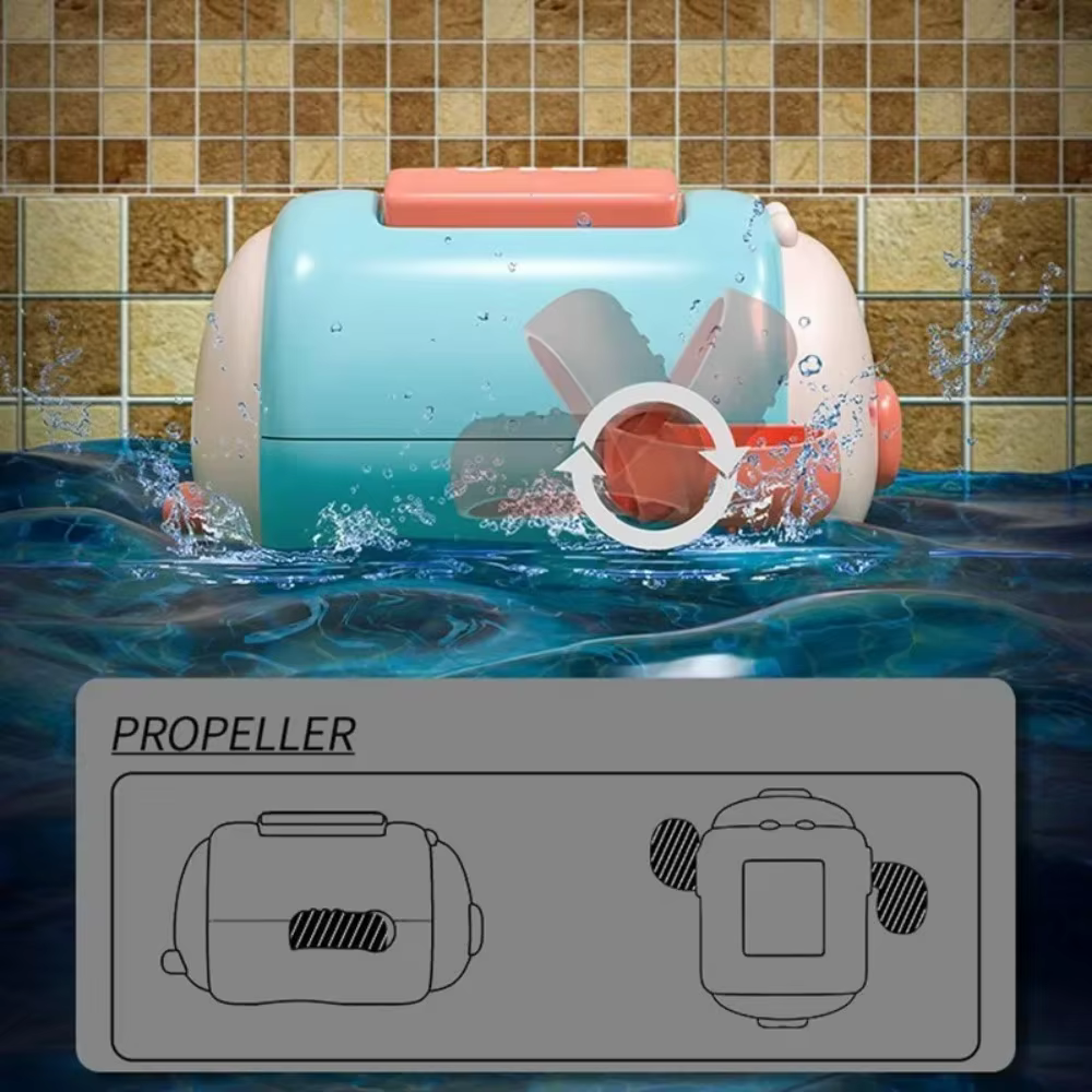 Set de juguetes flotantes para baño infantil – Pato y cerdito con cuerda - imagen 3