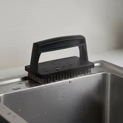 Cepillo de limpieza para barbacoa portátil – Acero inoxidable compacto