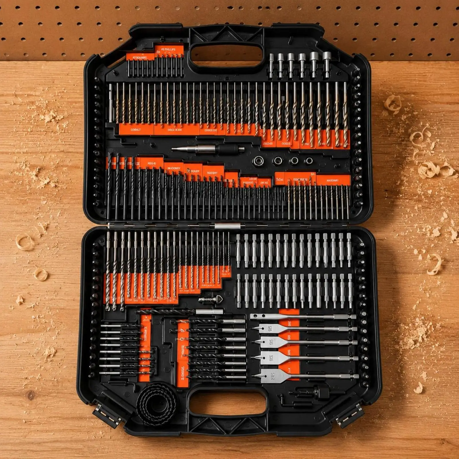 Kit Brocas 246 Piezas para Carpintería y Construcción