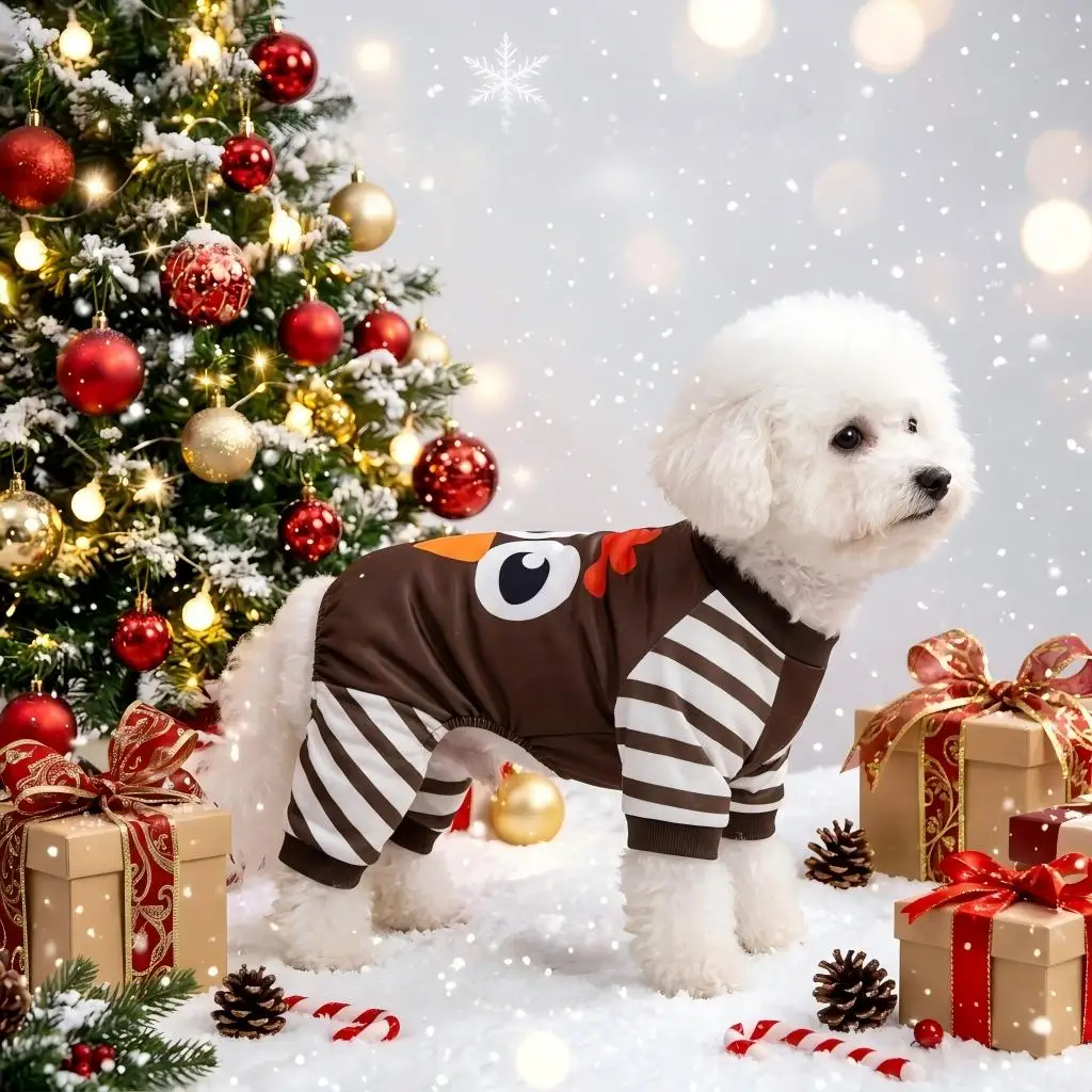 Mono navideño para perro con diseño de pavo - imagen 2