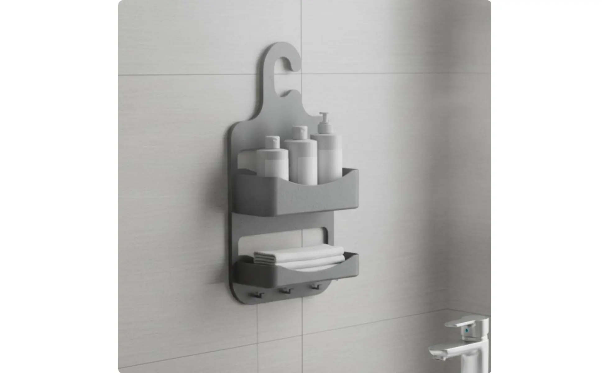 Organizador práctico de ducha en cocina/dormitorio
