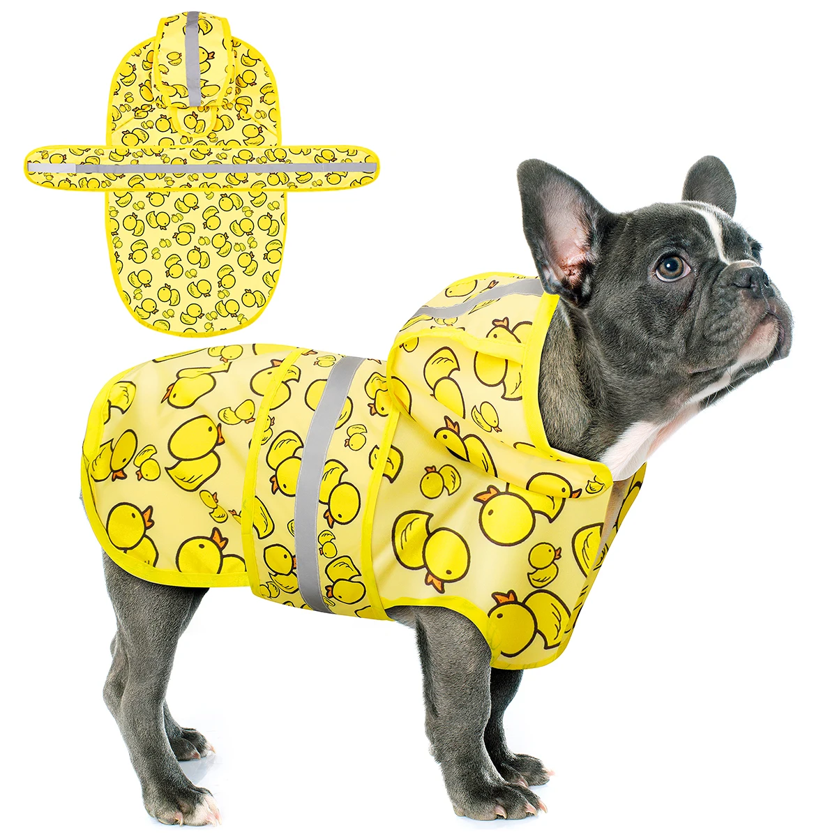 Impermeable para perros con capucha reflectante y orificio correa - imagen 3