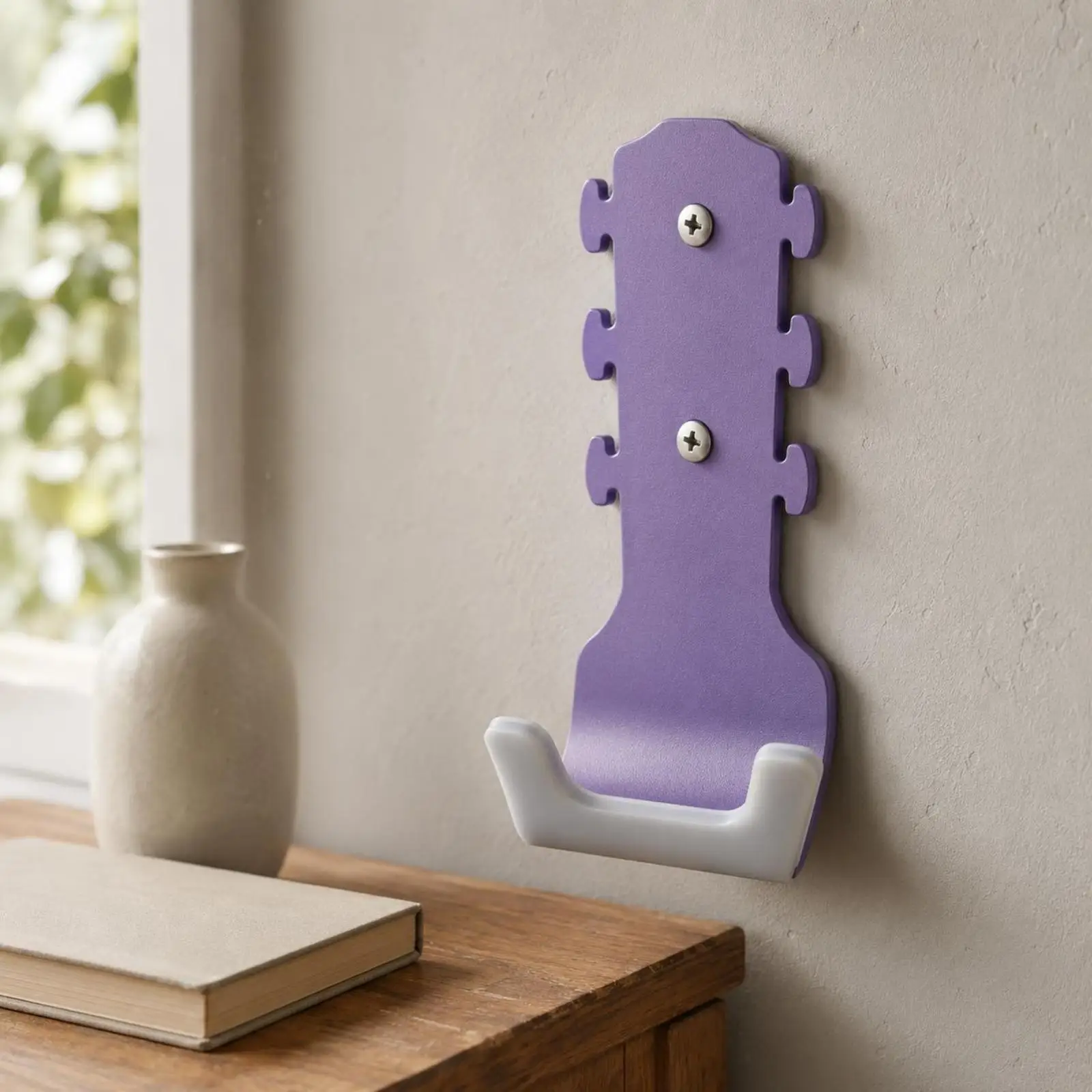 Colgador de guitarra montado en pared con diseño de pala