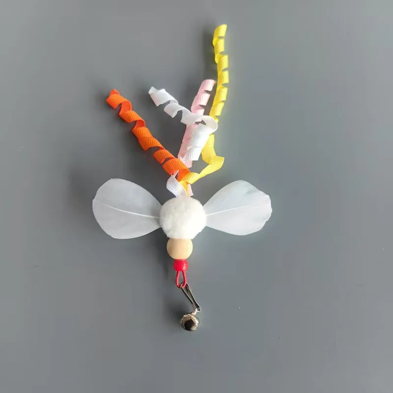Set de juguetes para gatos con varita y plumas de peluche - imagen 4