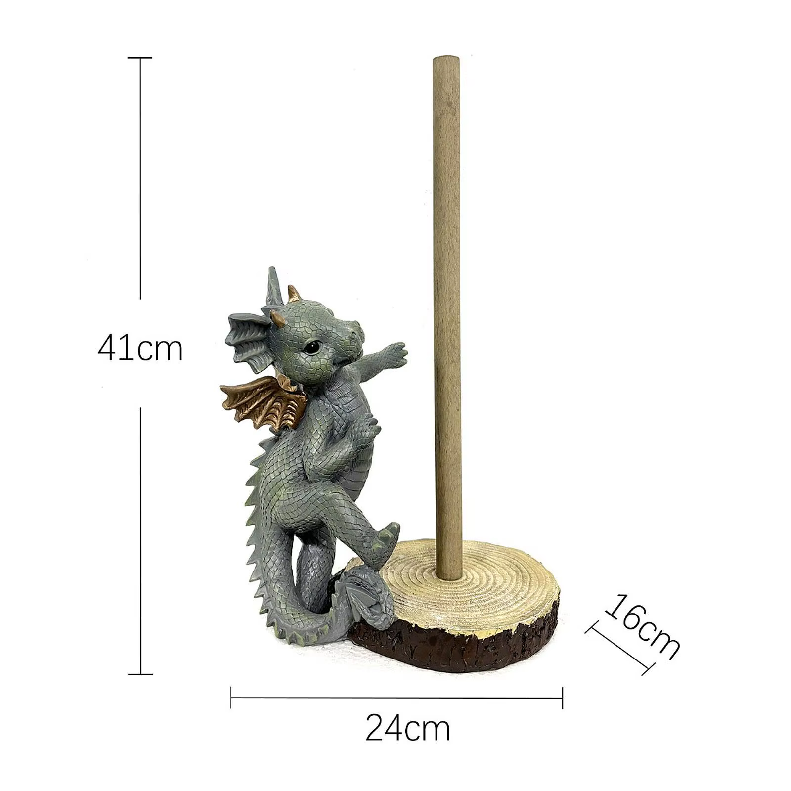 Portarrollos decorativo con dinosaurio para baño y cocina - imagen 3
