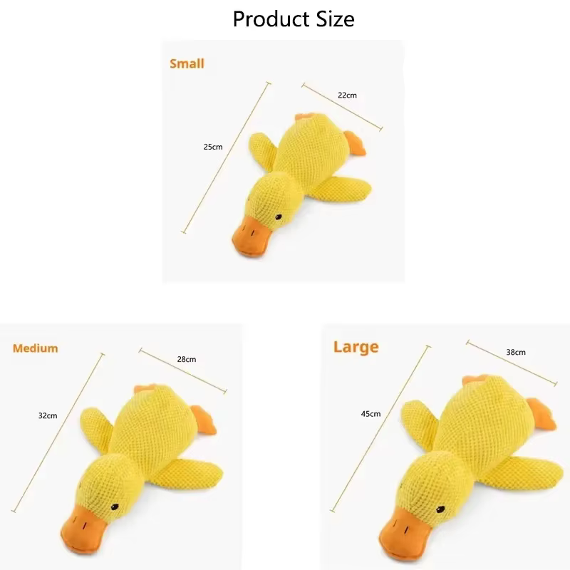 Juguete para perros peluche pato amarillo interactivo antiestrés - imagen 5