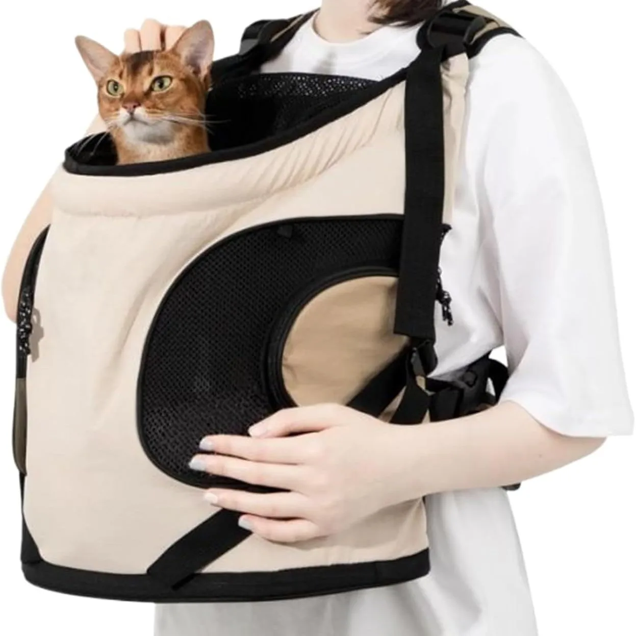 Mochila frontal transpirable para viajes con gatos y perros pequeños - imagen 2