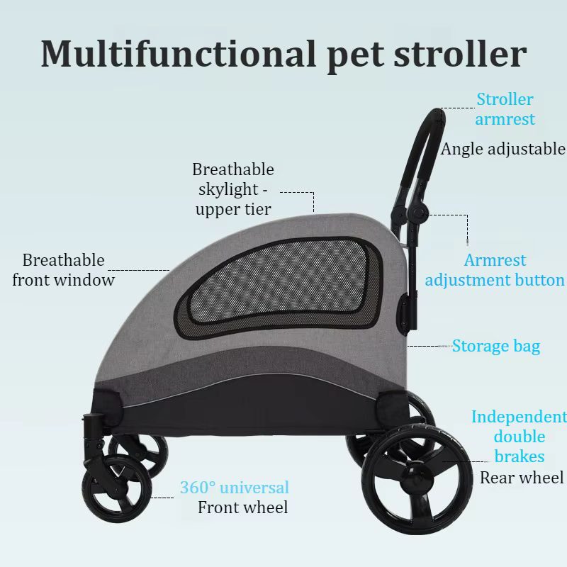 Carrito Plegable para Perros Medianos y Grandes – Paseos y Viajes - imagen 3