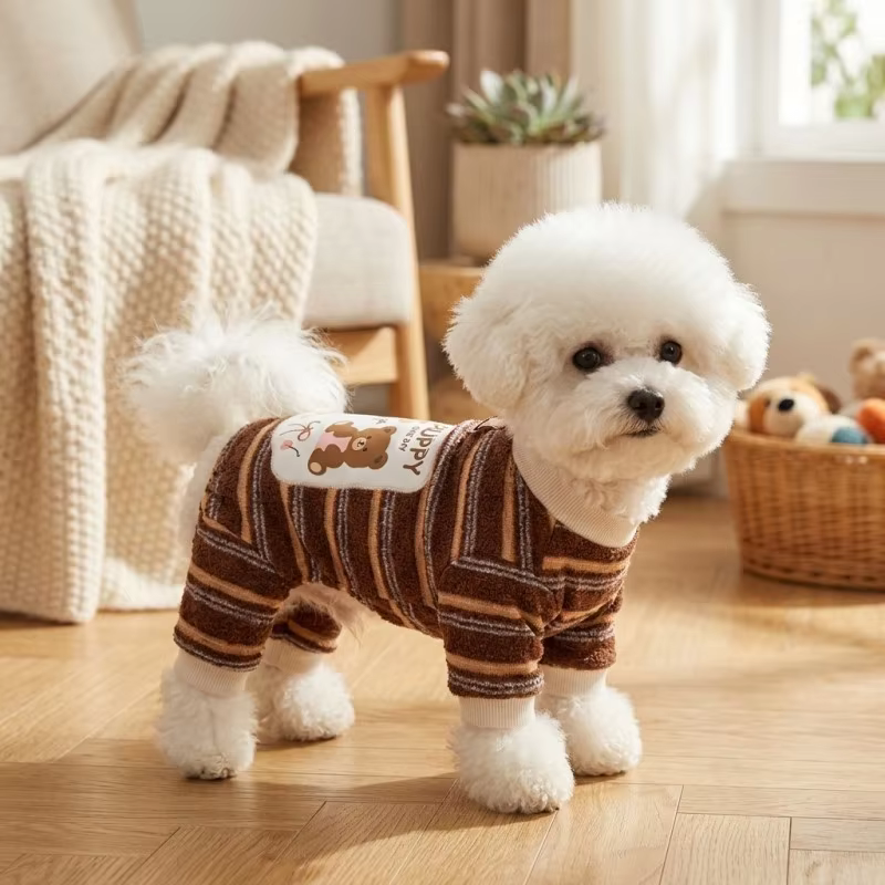Mono de Felpa para Perros y Gatos – Pijama Cálido Invierno Chihuahua Bichón - imagen 5