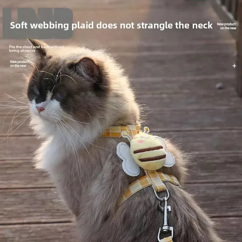 Conjunto arnés y correa ajustable con diseño abeja para gato y perro - imagen 3
