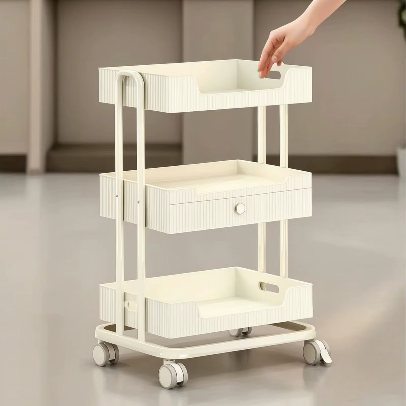 Carrito Rodante para Salón de Aseo Pet – 3 Niveles con Cajón - imagen 2