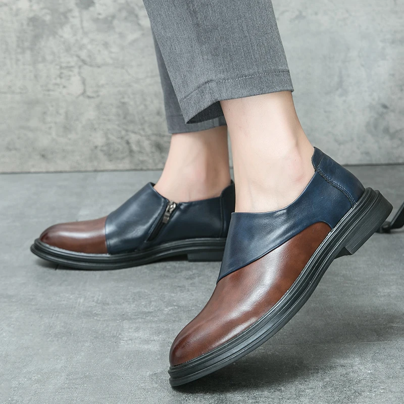 Zapatos elegantes de piel para hombre con cremallera lateral - imagen 3