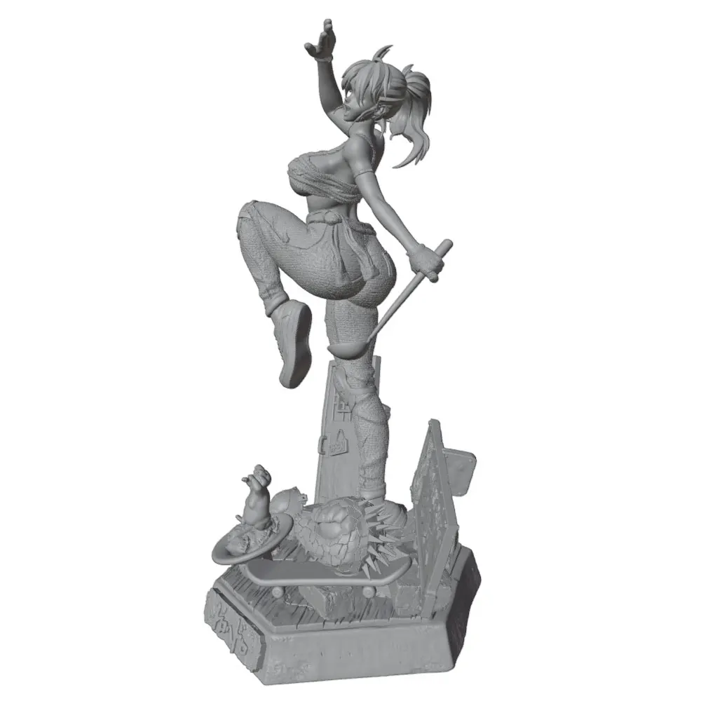Figura miniatura de chica en resina 1:24 para montar y pintar - imagen 2