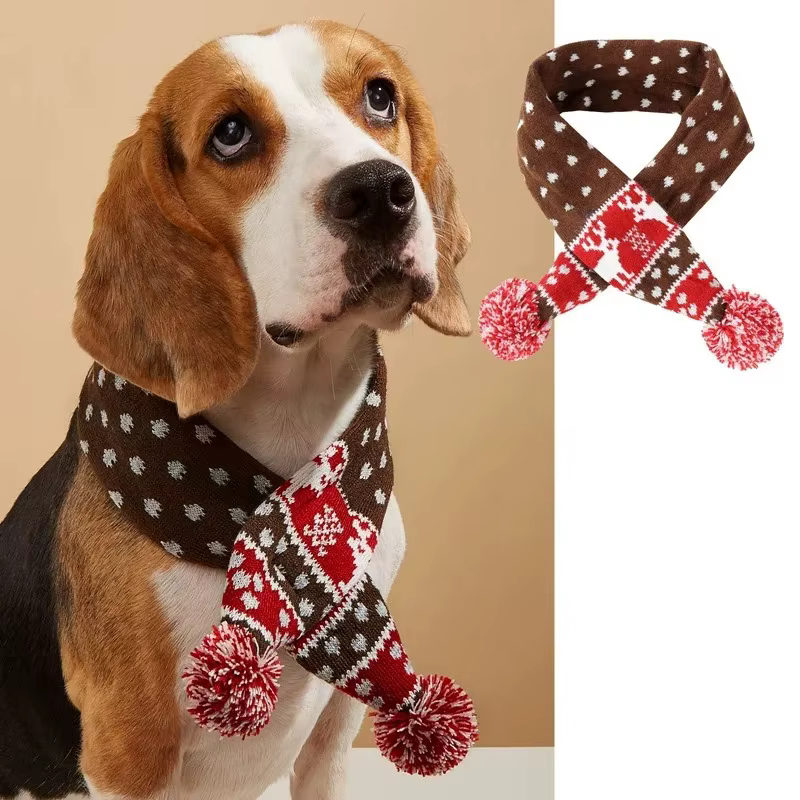 Accesorio navideño de lana acrílica para perros y gatos