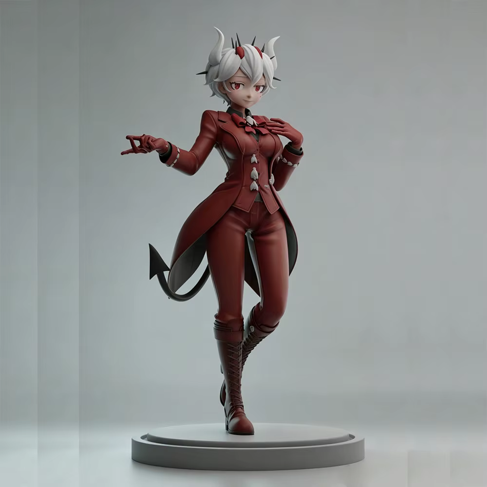 Figura de anime impresa en 3D sin montar y sin pintar, gris - imagen 4