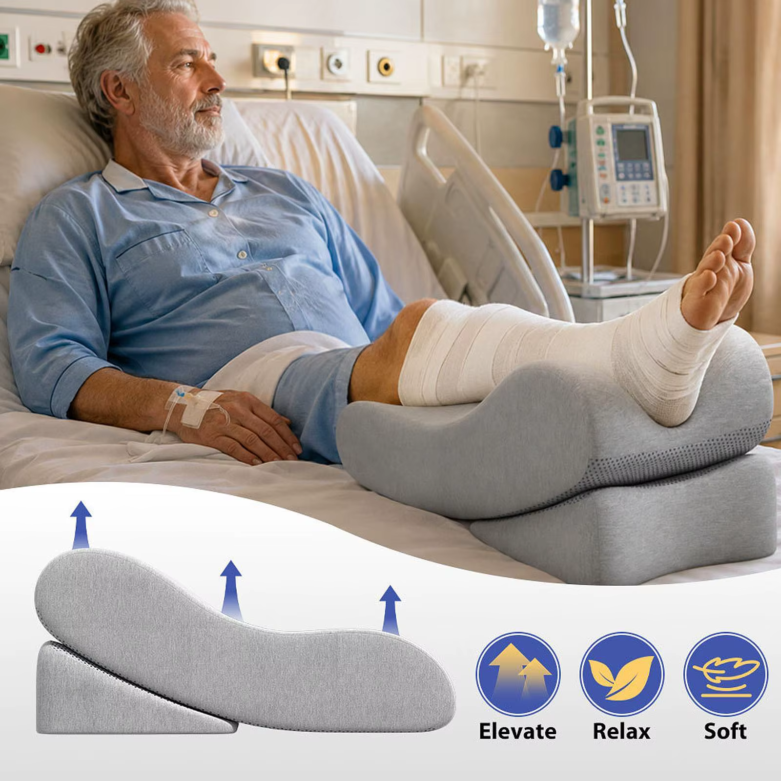 Almohada elevadora para piernas y tobillos, lavable y transpirable - imagen 2