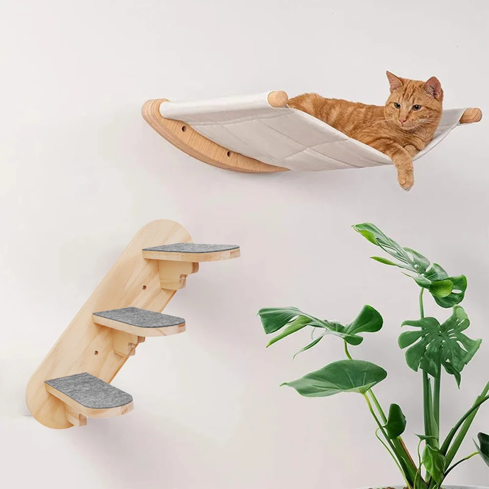 Esquema de instalación de estantes para gato