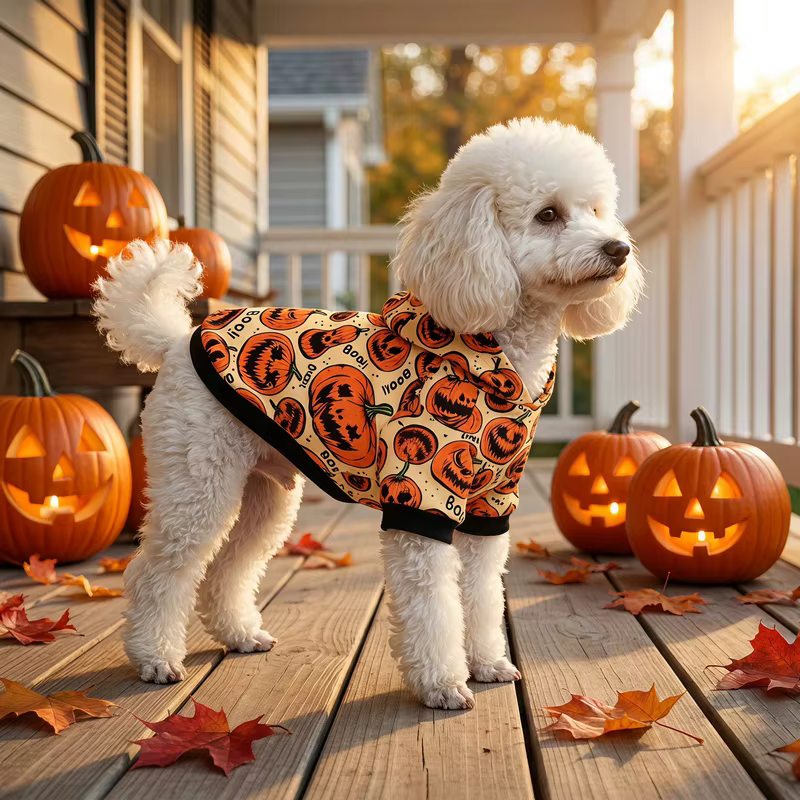 Disfraz calabaza Halloween sudadera iluminada para perros gatos - imagen 5