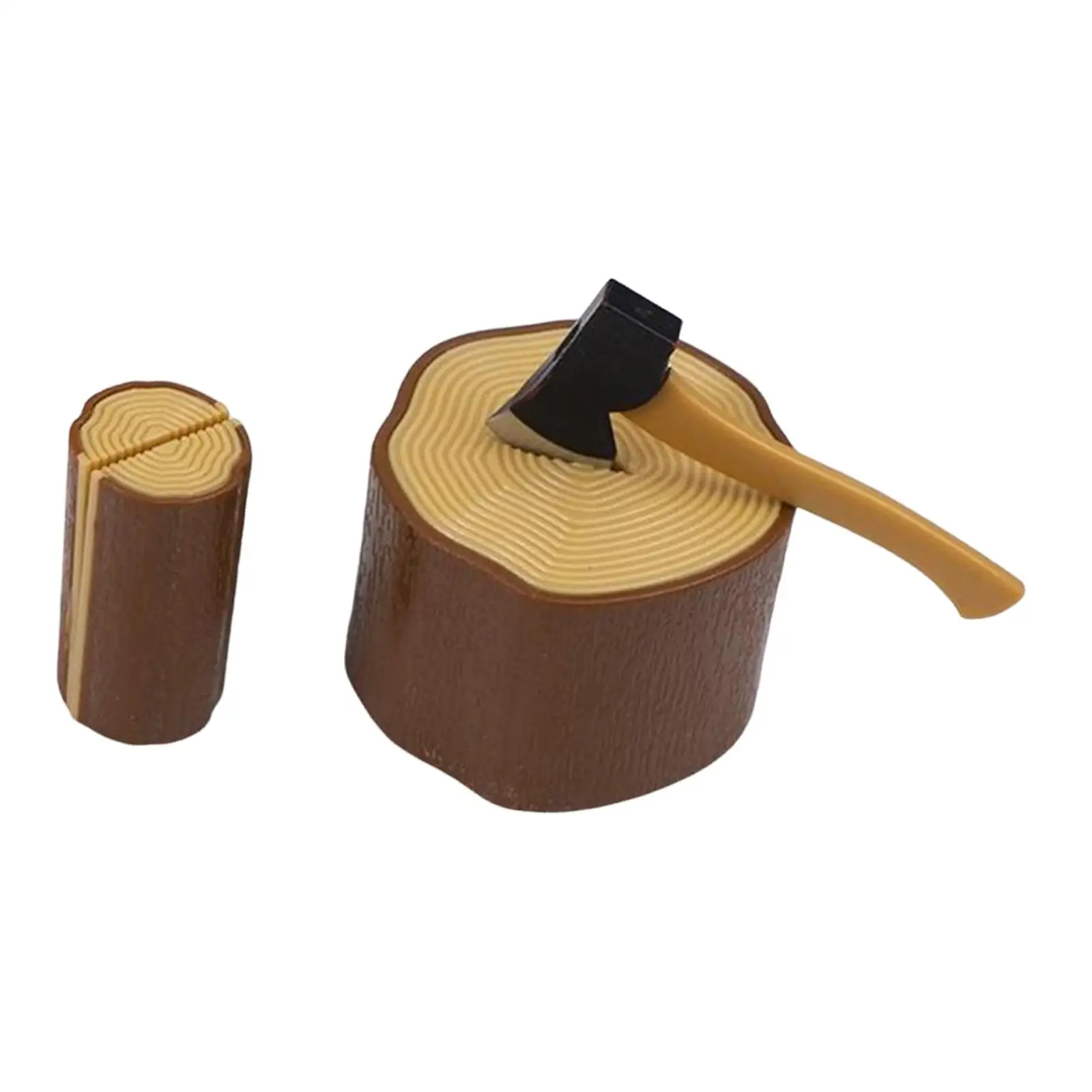 Miniatura de jardín Art Déco con hacha y estaca de madera - imagen 4