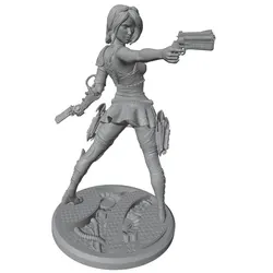 Figura modelo 3D de resina femenina gris DIY sin montar
