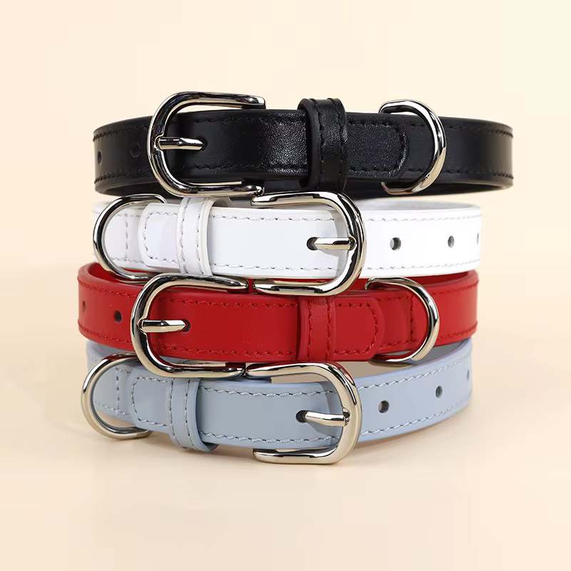 Collar de cuero para perros pequeños y medianos ajustable antipull - imagen 4