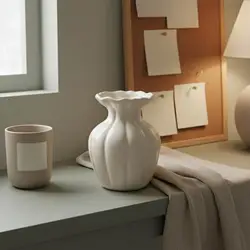 Jarrón cerámica minimalista para flores sin tierra – Sobremesa