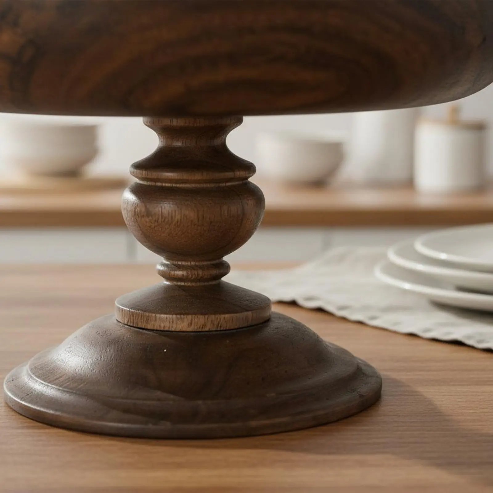 Frutero de madera vintage en pedestal para servir premios gatos y perros - imagen 2