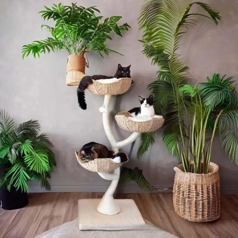 Árbol de madera para gatos vista completa