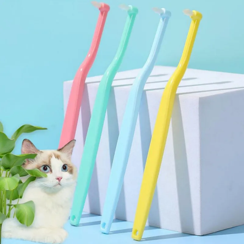 Cepillo de dientes para gatos con cabezales pequeños y cerdas suaves