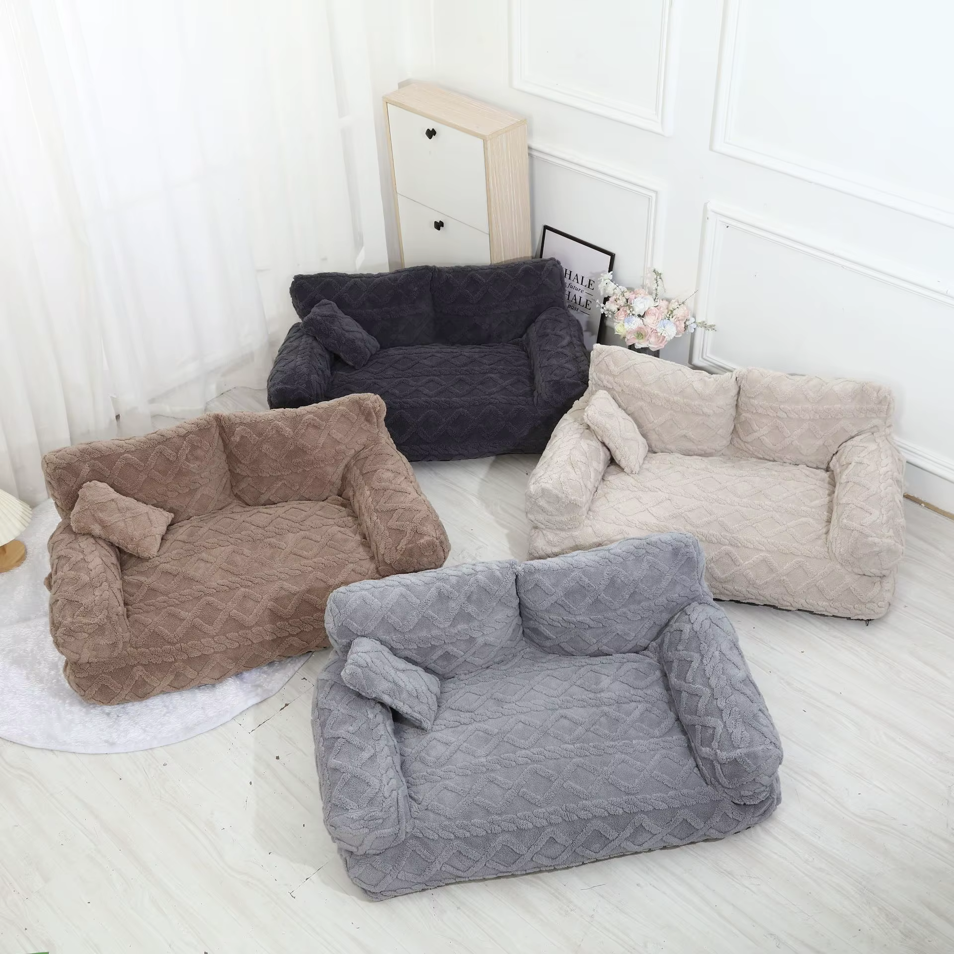 Cama sofá felpa cálido desmontable para perros pequeños - imagen 5